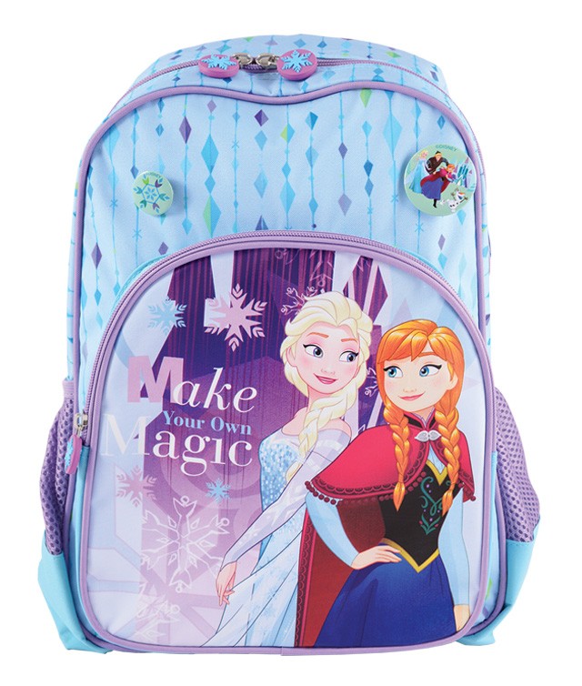 Ghiozdan scolar, imprimeu Frozen, clasa 0, buretat, multicolor - imagine 5